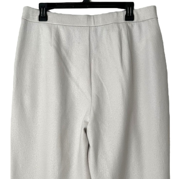 NWT Eileen Fisher Boiled Wool Jersey High Waisted Wide-Leg Pants in Chalk Size L - Picture 13 of 15